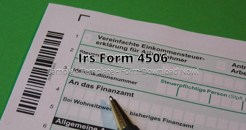 Irs Form 4506 C Printable Irs Form 4506 C Printable